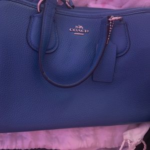 small teal leather Coach bag